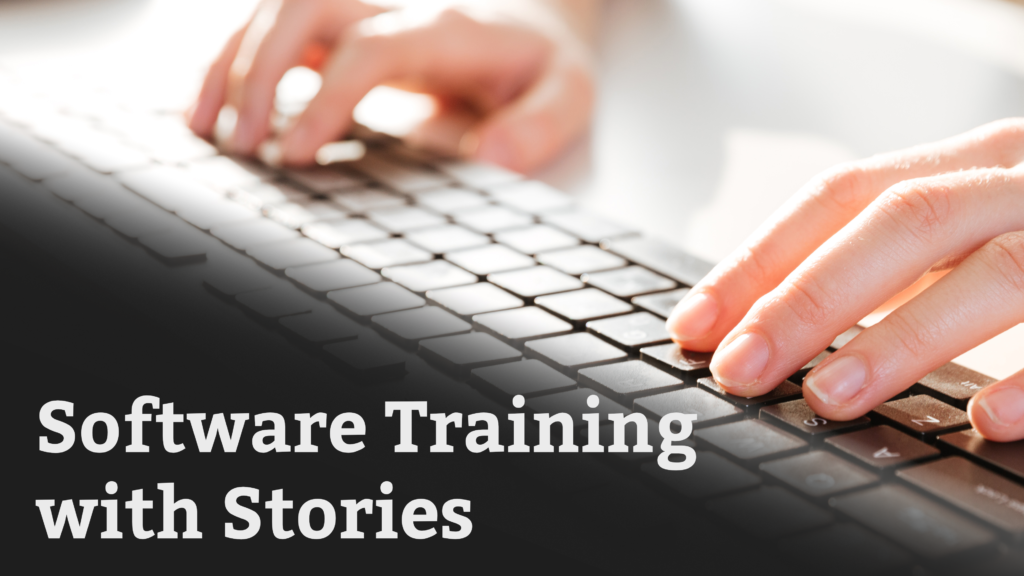 Software training with stories