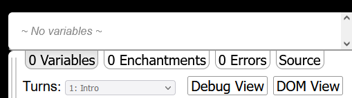 Twine debug and test options